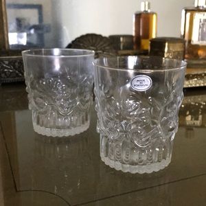 Vintage | 4 Crystal baroque whiskey glasses